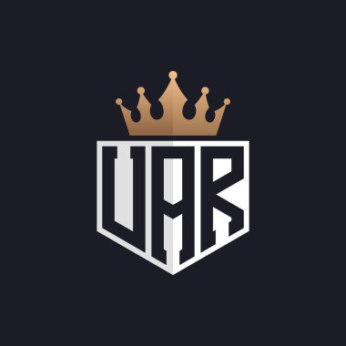 Luxury UAR Logo with Crown. Elegant Initials UAR Letter Logo for Exclusive Brands. Letter UAR Monogram for High-End Businesses clipart