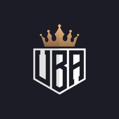 Luxury UBA Logo with Crown. Elegant Initials UBA Letter Logo for Exclusive Brands. Letter UBA Monogram for High-End Businesses clipart