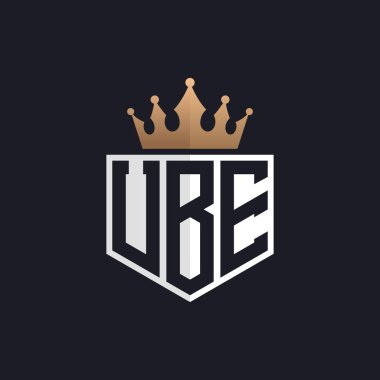 Luxury UBE Logo with Crown. Elegant Initials UBE Letter Logo for Exclusive Brands. Letter UBE Monogram for High-End Businesses clipart