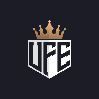 Luxury UFE Logo with Crown. Elegant Initials UFE Letter Logo for Exclusive Brands. Letter UFE Monogram for High-End Businesses clipart