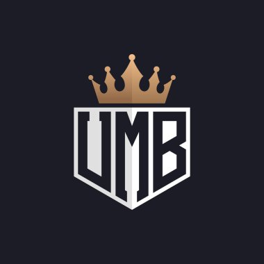 Luxury UMB Logo with Crown. Elegant Initials UMB Letter Logo for Exclusive Brands. Letter UMB Monogram for High-End Businesses clipart