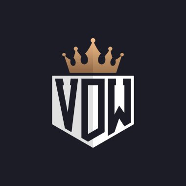 Luxury VDW Logo with Crown. Elegant Initials VDW Letter Logo for Exclusive Brands. Letter VDW Monogram for High-End Businesses clipart