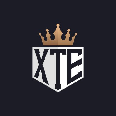 Luxury XTE Logo with Crown. Elegant Initials XTE Letter Logo for Exclusive Brands. Letter XTE Monogram for High-End Businesses clipart