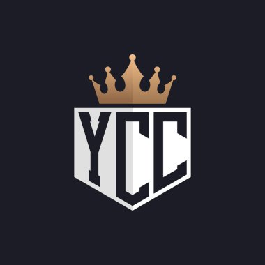 Luxury YCC Logo with Crown. Elegant Initials YCC Letter Logo for Exclusive Brands. Letter YCC Monogram for High-End Businesses clipart