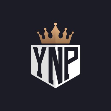 Luxury YNP Logo with Crown. Elegant Initials YNP Letter Logo for Exclusive Brands. Letter YNP Monogram for High-End Businesses clipart