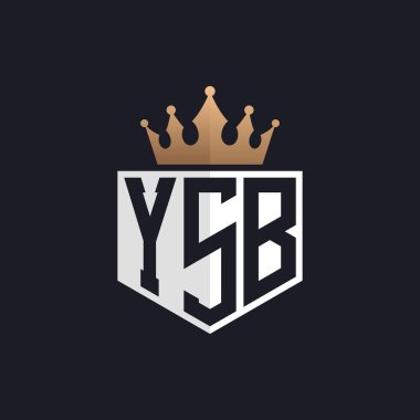 Luxury YSB Logo with Crown. Elegant Initials YSB Letter Logo for Exclusive Brands. Letter YSB Monogram for High-End Businesses clipart