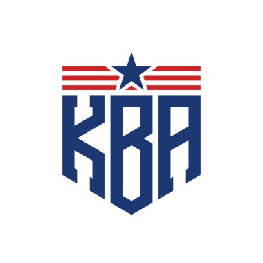 Star ve American Flag Straps 'li Vatansever KBA logosu. ABD Bayrağı ile KBA Logosu