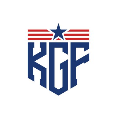 Star ve American Flag Straps 'li Vatansever KGF logosu. USA Flag ile KGF Logosu