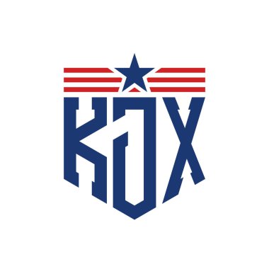 Yıldız ve Amerikan Bayrak Kayışlı Vatansever KJX logosu. USA Flag ile KJX Logosu