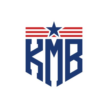 Star ve American Flag Straps 'li Vatansever KMB logosu. USA Flag ile KMB Logosu