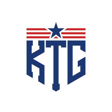 Star ve American Flag Straps 'li Vatansever KTG logosu. USA Flag ile KTG logosu