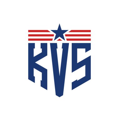 Star ve American Flag Straps 'li Vatansever KVS logosu. USA Flag ile KVS Logosu