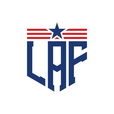 Star ve American Flag Straps 'li vatansever LAF logosu. ABD Bayrağı ile LAF Logosu