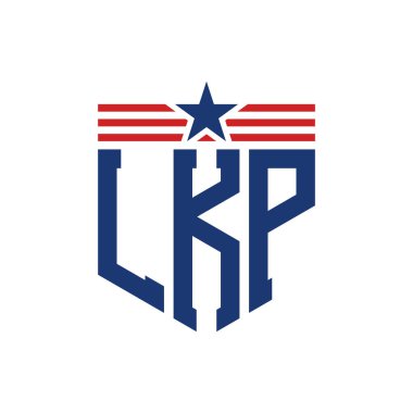 Yıldız ve Amerikan Bayrak Kayışlı Vatansever LKP logosu. ABD Bayrağı ile LKP Logosu