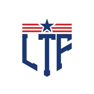 Yıldız ve Amerikan Bayrak Kayışlı Vatansever LTF logosu. USA Flag ile LTF Logosu