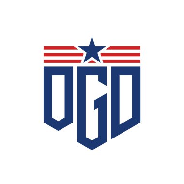 Yıldız ve Amerikan Bayrak Kayışlı Vatansever OGD logosu. USA Flag ile OGD Logosu