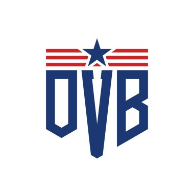 Star ve American Flag Straps 'li Vatansever OVB logosu. ABD Bayrağı ile OVB Logosu