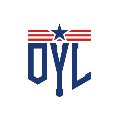 Yıldız ve Amerikan Bayrak Kayışlı Vatansever OYL logosu. USA Flag ile OYL Logosu