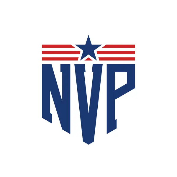 Yıldız ve Amerikan Bayrak Kayışlı Yurtsever MYK logosu. USA Flag 'lı NVP Logosu