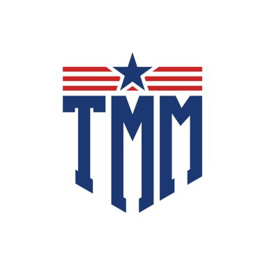 Star ve American Flag Straps 'li Vatansever TMM logosu. USA Flag ile TMM Logosu