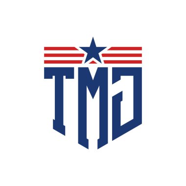 Yıldız ve Amerikan Bayrak Kayışlı Yurtsever TMJ logosu. USA Flag ile TMJ Logosu