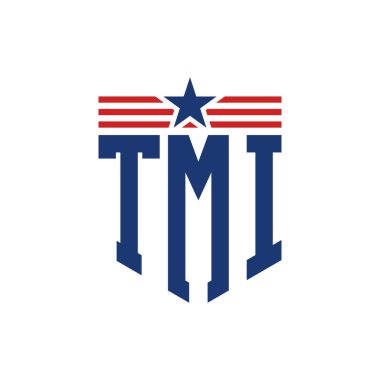 Yıldız ve Amerikan Bayrak Kayışlı Yurtsever TMI logosu. USA Flag ile TMI Logosu