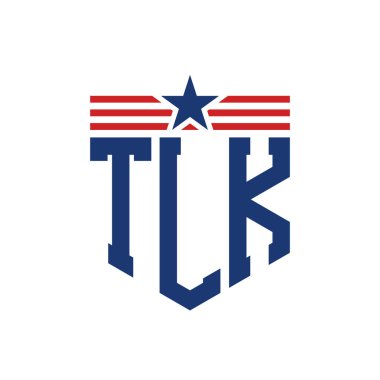 Star ve American Flag Straps 'li Vatansever TLK logosu. USA Flag ile TLK Logosu