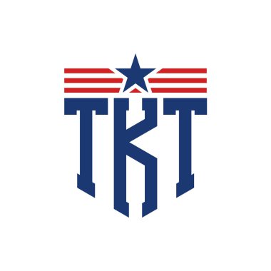 Star ve American Flag Straps 'li Vatansever TKT logosu. USA Flag ile TKT Logosu