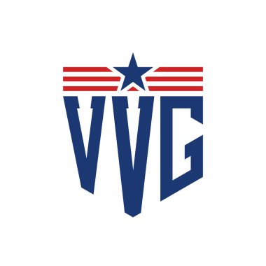 Vatansever VG logosu, Star ve American Flag Straps. ABD Bayrağı ile VVG logosu