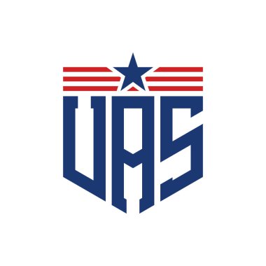 Yıldız ve Amerikan Bayrak Kayışlı Yurtsever UAS logosu. ABD Bayrağı ile UAS Logosu