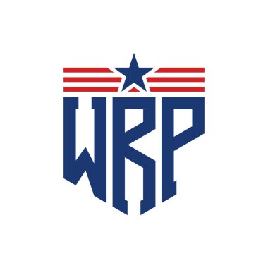 Star ve American Flag Straps 'li Vatansever WRP logosu. ABD Bayrağı ile WRP Logosu