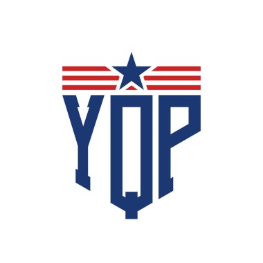 Yıldız ve Amerikan Bayrak Kayışlı Yurtsever YQP logosu. USA Flag ile YQP Logosu