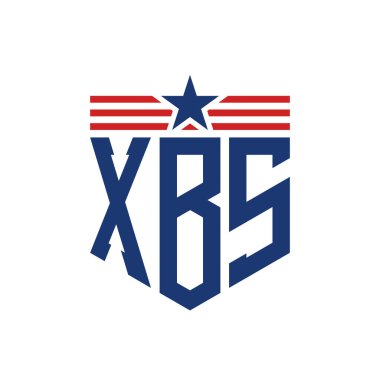 Yıldız ve Amerikan Bayrak Kayışlı Vatansever XBS logosu. USA Flag ile XBS Logosu