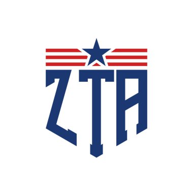 Star ve American Flag Straps 'li Vatansever ZTA logosu. ABD Bayrağı ile ZTA Logosu