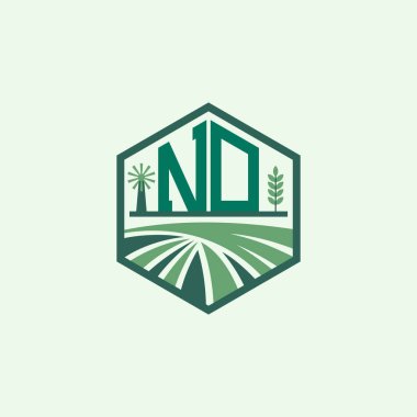 Modern Agricultural ND Logo Design. Letter ND Farm Logo and Field Icon for Eco-Friendly Branding. ND Sustainable Agriculture Emblem clipart