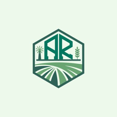 Modern Agricultural AR Logo Design. Letter AR Farm Logo and Field Icon for Eco-Friendly Branding. AR Sustainable Agriculture Emblem clipart