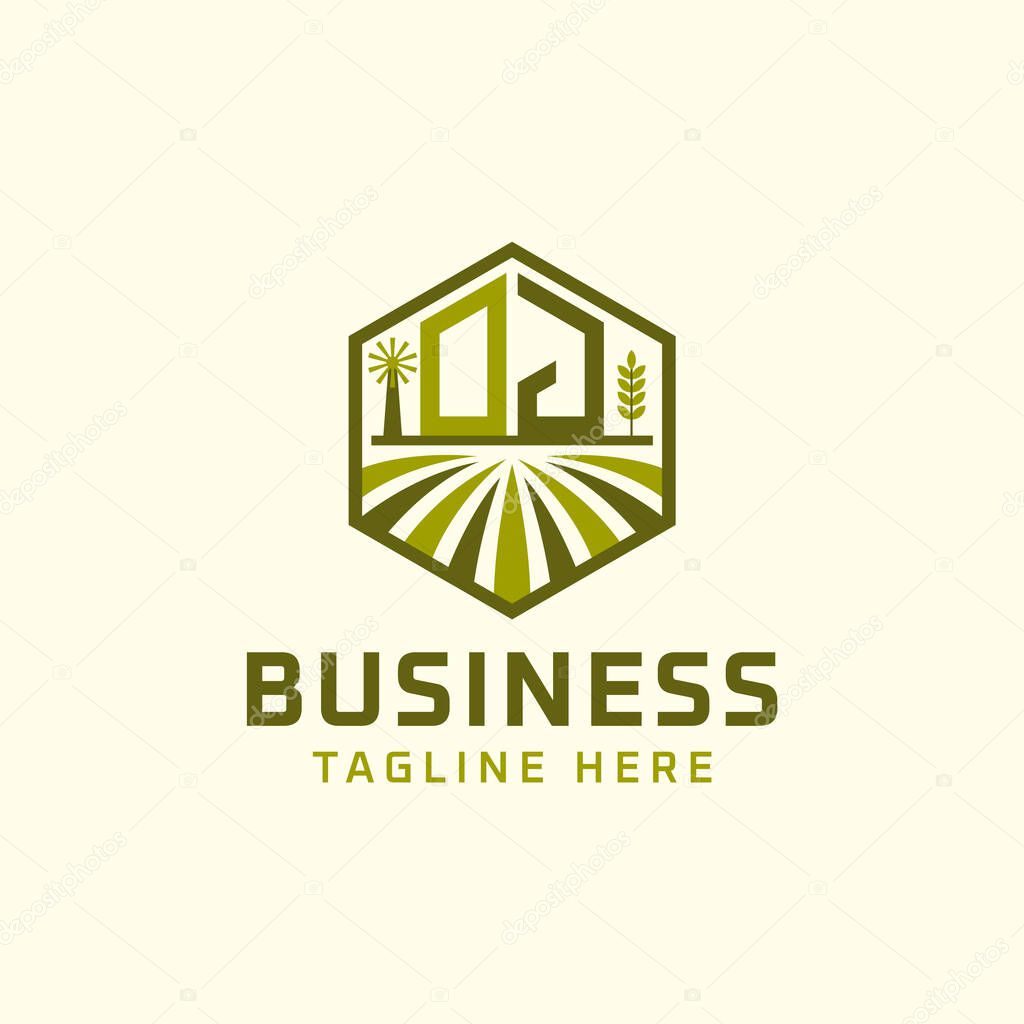 DJ Farm Logo Design | Modern DJ Agro Logo for Eco-Friendly Sustainable Businesses