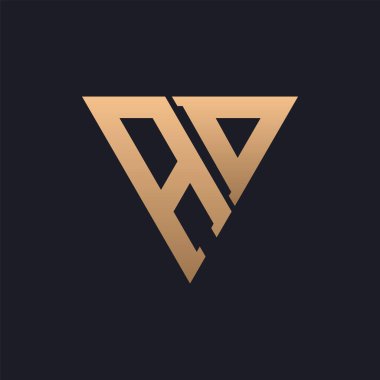 AD Logo Tasarımı. Modern, Asgari, Zarif ve Lüks İdari Logo. Pırıltılı Üçgen Monogram Marka İş Kimliği için AD Logo Tasarımı.