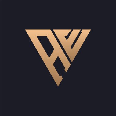 AE Logo Tasarımı. Modern, Minimal, Zarif ve Lüks AE logosu. Marka Şirket Kimliği için Parlak Üçgen Monogram Harf AE Logo Tasarımı.