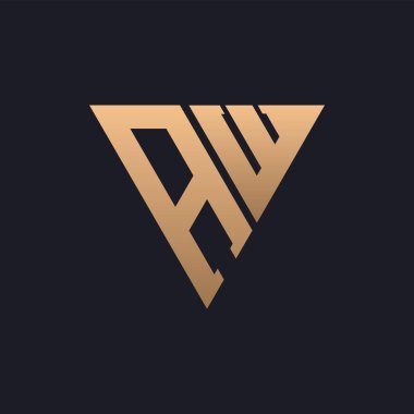 AW Logo Tasarımı. Modern, Minimal, Zarif ve Lüks AW Logosu. Parlak Üçgen Monogram Marka Şirket Kimliği için AW Logo Tasarımı.