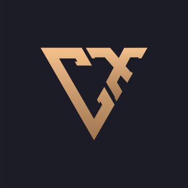 CX Logo Tasarımı. Modern, Minimal, Zarif ve Lüks CX Logosu. Renkli Üçgen Monogram Marka Şirket Kimliği için CX Logo Tasarımı.