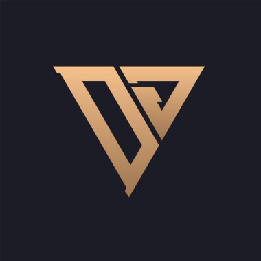 DJ Logo Tasarımı. Modern, Minimal, Zarif ve Lüks DJ Logosu. Parlak Üçgen Monogram Marka Şirket Kimliği için DJ Logo Tasarımı.