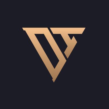 DI Logo Tasarımı. Modern, Minimal, Zarif ve Lüks Dedektif Logosu. Gösterişli Üçgen Monogram Marka Şirket Kimliği için Dedektif Logosu Tasarımı.