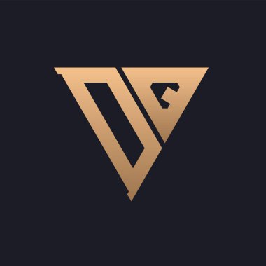DQ Logo Tasarımı. Modern, Minimal, Zarif ve Lüks DQ Logosu. Marka Şirket Kimliği için Parlak Üçgen Monogram Harf Logosu Tasarımı.