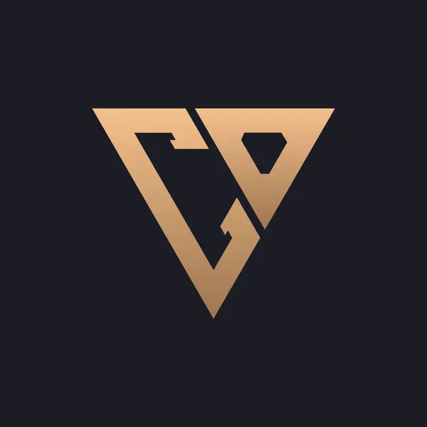 CO Logo Tasarımı. Modern, Minimal, Zarif ve Lüks CO Logosu. Marka Şirket Kimliği için Parlak Üçgen Monogram Harf Logosu Tasarımı.