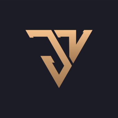 JZ Logo Tasarımı. Modern, Minimal, Zarif ve Lüks JZ logosu. Marka Şirket Kimliği için Parlak Üçgen Monogram Harf JZ Logo Tasarımı.
