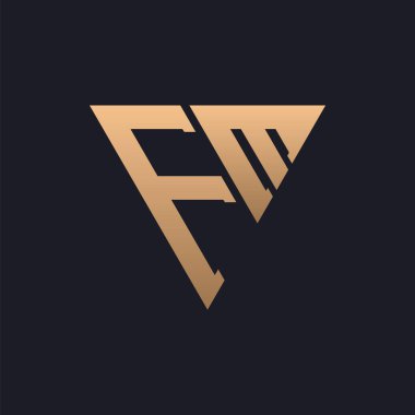 FM Logo Tasarımı. Modern, Minimal, Zarif ve Lüks FM Logosu. Parlak Üçgen Monogram Marka Şirket Kimliği için FM Logo Tasarımı.