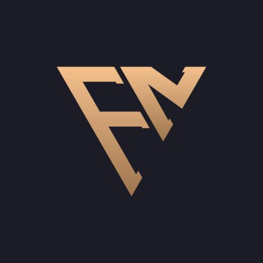 FN Logo Tasarımı. Modern, Minimal, Zarif ve Lüks FN Logosu. Parlak Üçgen Monogram Marka İş Kimliği için FN Logo Tasarımı.