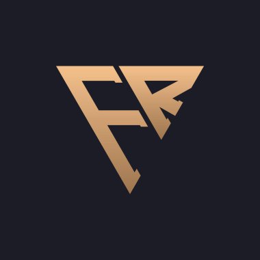 FR Logo Tasarımı. Modern, Minimal, Zarif ve Lüks FR Logosu. Marka Şirket Kimliği için Parlak Üçgen Monogram Harf Logosu Tasarımı.