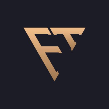 FT Logo Tasarımı. Modern, Minimal, Zarif ve Lüks FT Logosu. Marka Şirket Kimliği için Parlak Üçgen Monogram Harf Logosu Tasarımı.